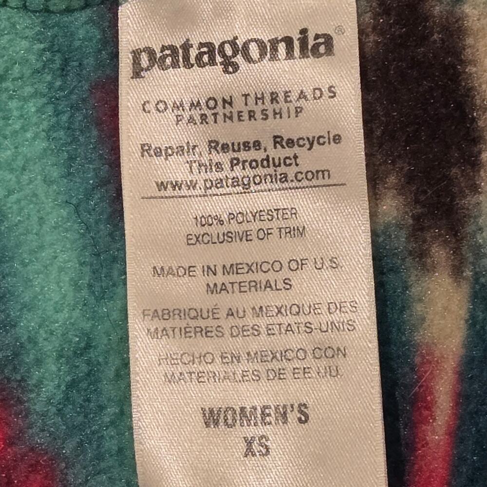 Patagonia Synchilla Snap-T Fleece Pullover Southwest Aztec Geometric Teal, XS - Picture 8 of 10